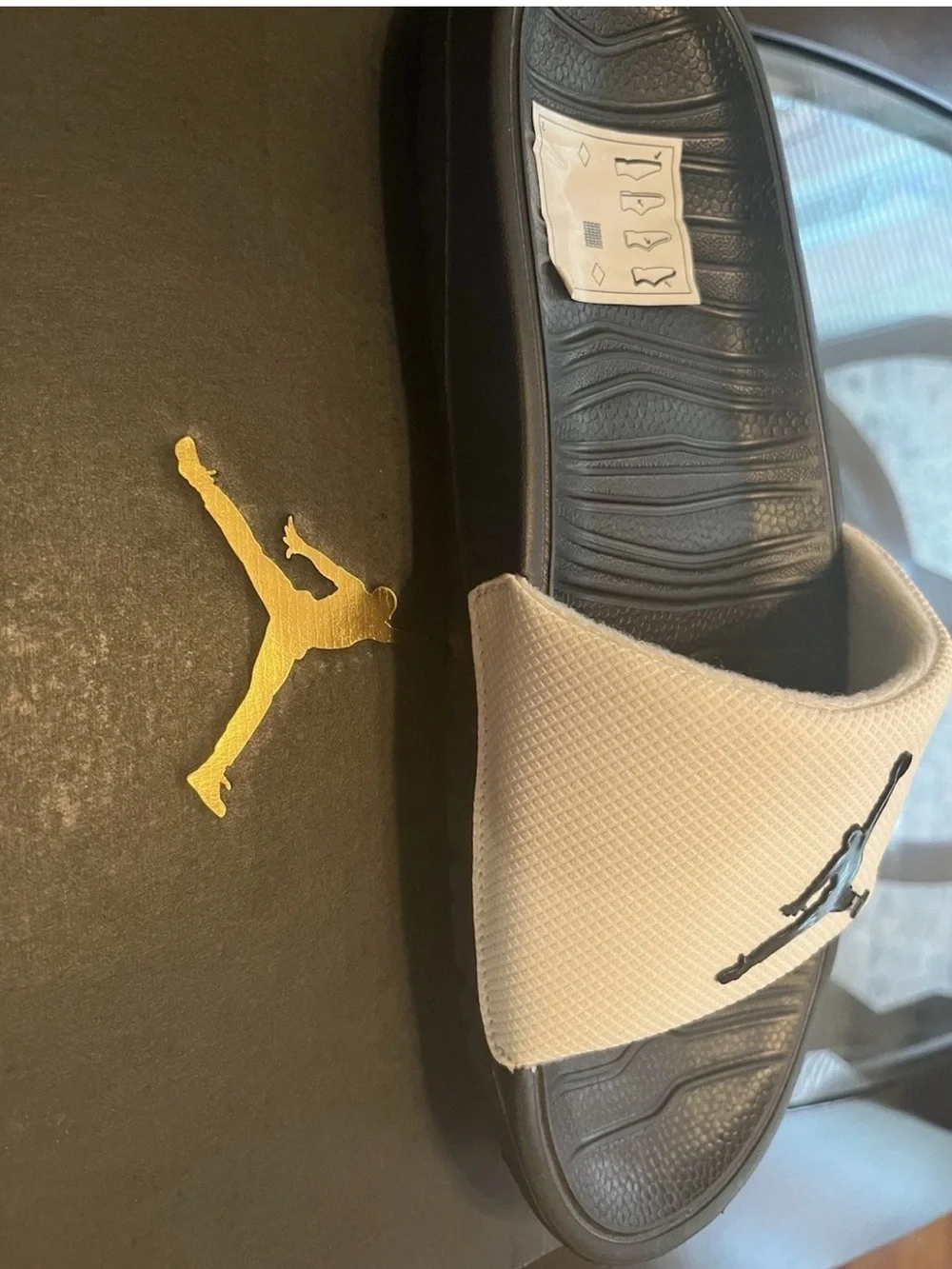 Nike White & Black Jordan Lightweight Slide Sandals